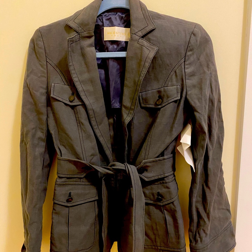 valentino tie front blazer